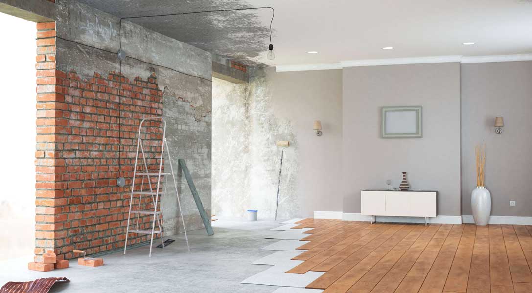 Professional property restoration work in progress